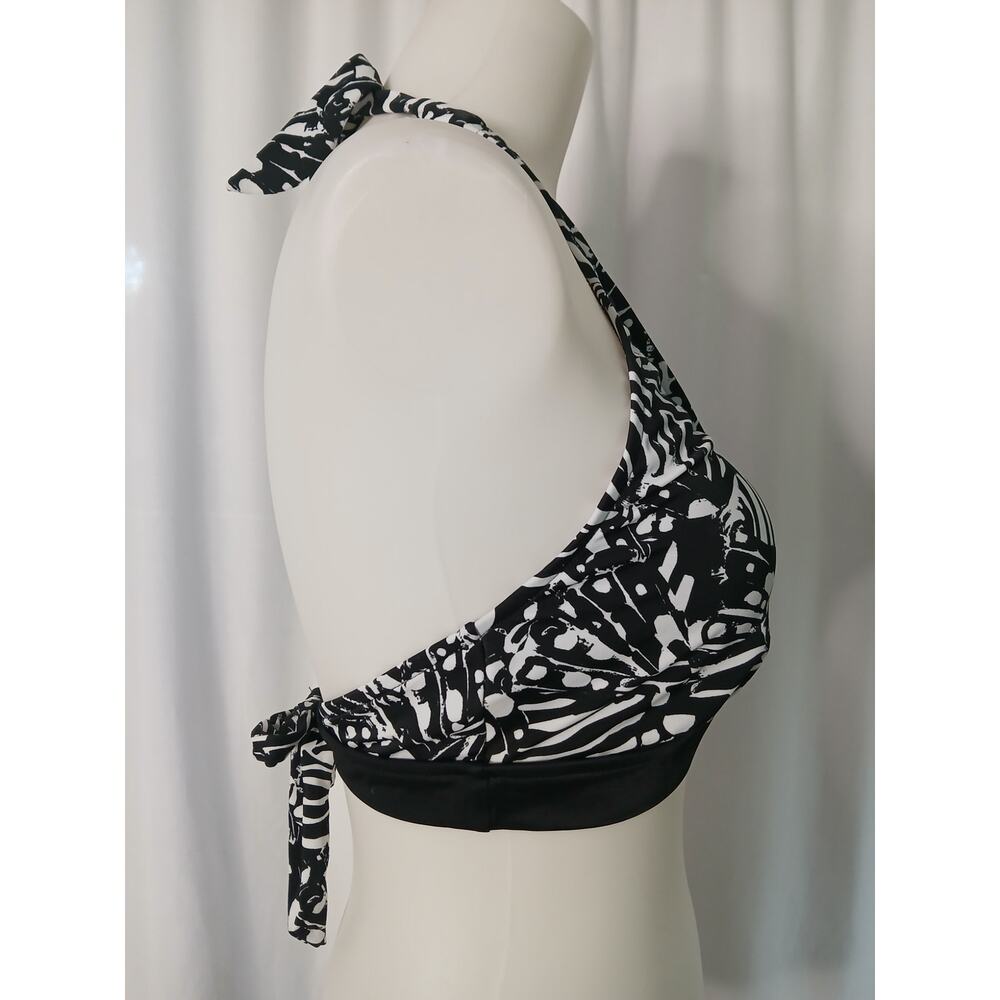 Reel Legends Black White Halter Bikini Top NWT Size 10 spring summer beach - Picture 7 of 7